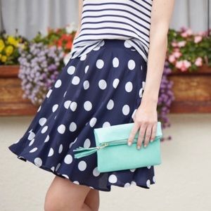Stitch Fix Pixley Polka Dot Navy Swing Skirt